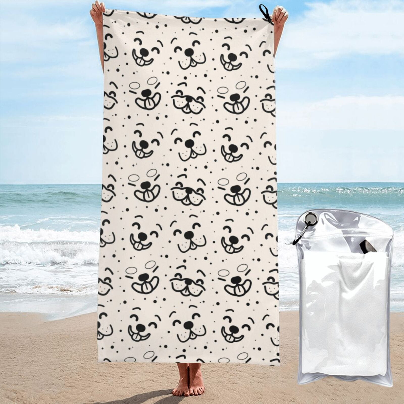 Balery DOGS FACE Print Towels - Luxurious Jumbo Bath Sheet - Highly ...