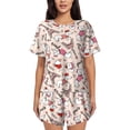 thumbnail image 1 of Balery Dachshund And Eiffel Tower Pattern Womens Pajama Sets 2 Piece Soft Short Sleeve Top and Shorts Sleepwear Round Neck Pjs Lounge Set with Pockets-3X-Large, 1 of 7