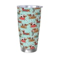 thumbnail image 1 of Balery Dachshund Christmas Play Pattern 20oz Insulated Car Cup with Dual Drink Lids, Stainless Steel Travel Mug Eco-Friendly and Leak-Proof-Without Straw, 1 of 8