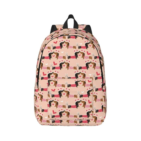 Balery Dachshund Couple Vintage Canvas Backpack for Men and Women - Large Capacity, Durable Travel Laptop Bag for School, Work, Hiking, and Outdoor Activities