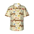 thumbnail image 1 of Balery Dachshund Dog And Flower Print Men's Hawaiian Shirts Short Sleeve Beach Shirt Relaxed Fit Vacation Button Down Shirts-Medium, 1 of 9