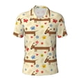 thumbnail image 1 of Balery Dachshund Dog And Flower Printed Men’s Short Sleeve Polo Shirt, Midweight Men's Shirt,Golf Polo shirts -Small, 1 of 8