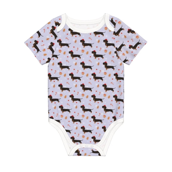 Balery Dachshund Dog Pattern Baby Climbing Clothes Infant Bodysuit Cute Infant Bodysuit Baby Romper-9M