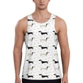 thumbnail image 1 of Balery Dachshund Dog Pattern Men's Workout Tank Top Gym Muscle Tee Fitness Bodybuilding Sleeveless T Shirt Quick Dry Fit Muscle Tank Top Slim-Fit Tank-Large, 1 of 7