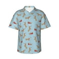 thumbnail image 1 of Balery Dachshund Dog Print Men's Hawaiian Shirts Short Sleeve Beach Shirt Relaxed Fit Vacation Button Down Shirts-Large, 1 of 9