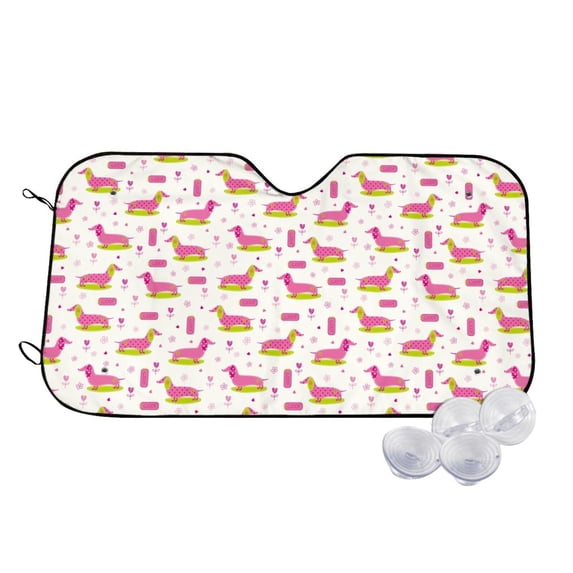 Balery Dachshund Dog Puppy Print Car Windshield Sun Shade,Windshield Sunshade for Car Pickup Truck SUV Accessories-Medium