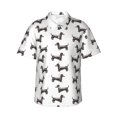 thumbnail image 1 of Balery Dachshund Dog Puppy Print Men's Hawaiian Shirts Short Sleeve Beach Shirt Relaxed Fit Vacation Button Down Shirts-Medium, 1 of 9