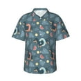 thumbnail image 1 of Balery Dachshund Dog Puppy Print Men's Hawaiian Shirts Short Sleeve Beach Shirt Relaxed Fit Vacation Button Down Shirts-, 1 of 9