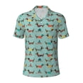 thumbnail image 1 of Balery Dachshund Dog Puppy Printed Men’s Short Sleeve Polo Shirt, Midweight Men's Shirt,Golf Polo shirts -Large, 1 of 8