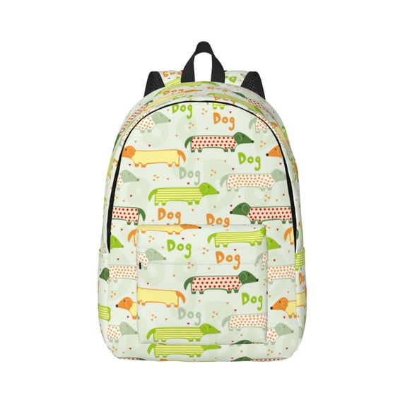 Balery Dachshund Dog Puppy Vintage Canvas Backpack for Men and Women - Large Capacity, Durable Travel Laptop Bag for School, Work, Hiking, and Outdoor Activities