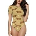 thumbnail image 1 of Balery Dachshund Dog Puppy Women's Short Sleevee Crew Neck Bodysuit Tops Short Sleeve Tops Basic-Medium, 1 of 9