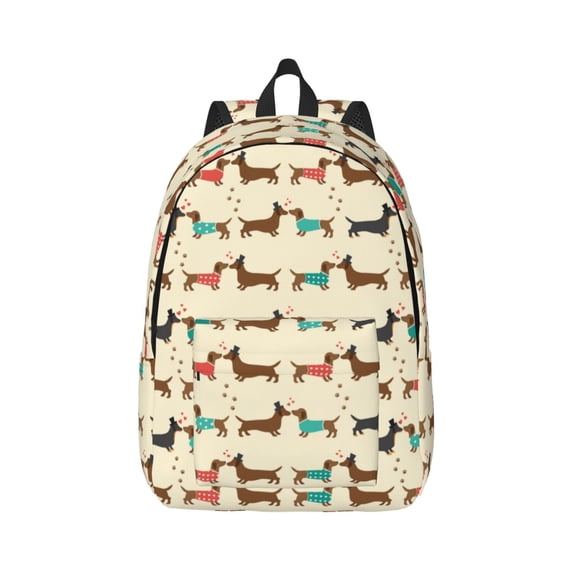Balery Dachshund Dog Vintage Canvas Backpack for Men and Women - Large Capacity, Durable Travel Laptop Bag for School, Work, Hiking, and Outdoor Activities