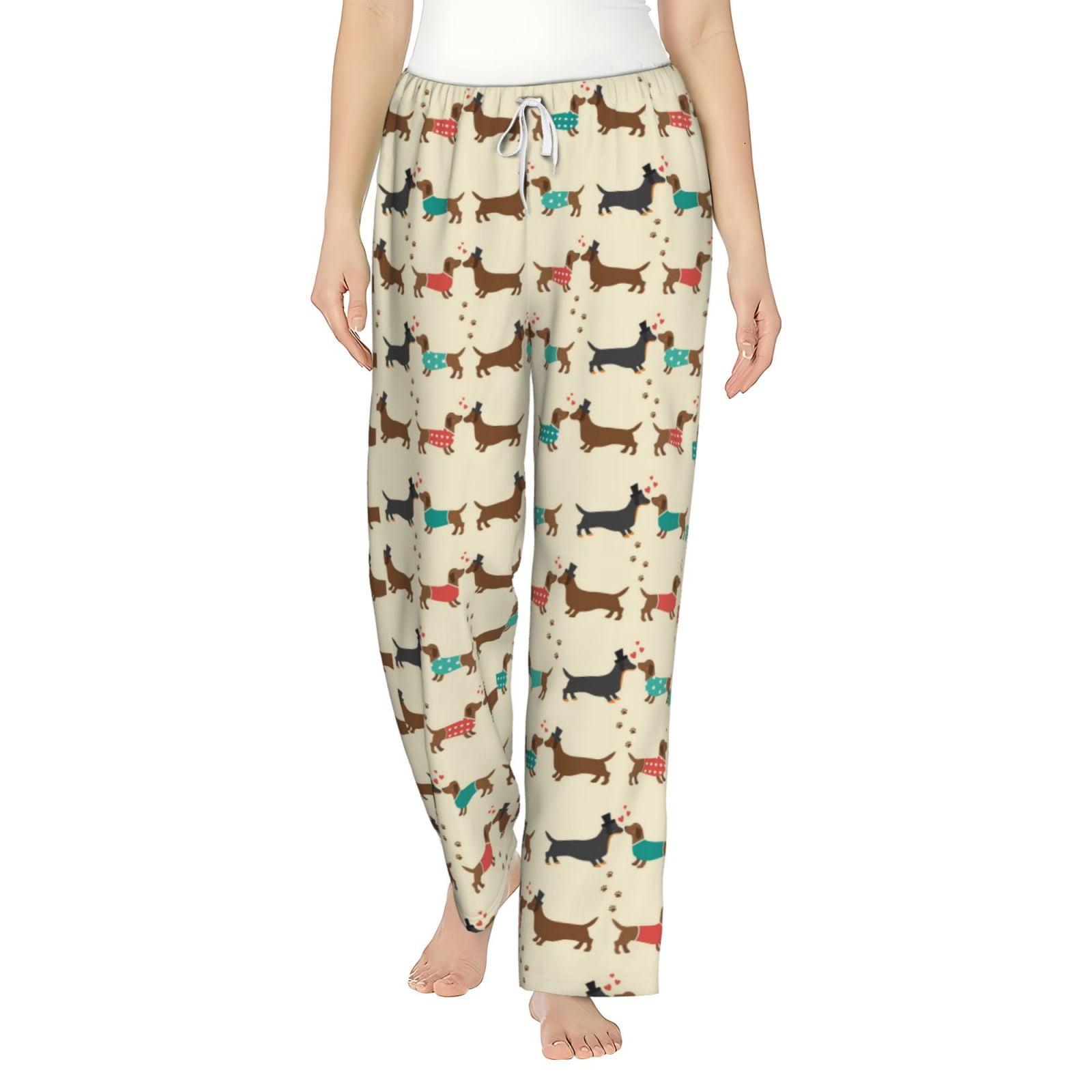 Balery Dachshund Dog print Women's Pajama Pants,Ultra Lightweight Pjs ...