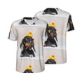 thumbnail image 1 of Balery Dachshund Sitting in Bathtub Baseball Jersey for Men Casual Button Down Shirts Short Sleeve Active Team Sports Uniform-XX-Large, 1 of 9