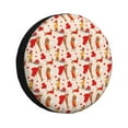 thumbnail image 1 of Balery Dachshunds dogs pulls a hearts Pattern Tire Covers - Tough Tire Wheel Protector for Truck, SUV, Trailer, Camper, RV-14 inch, 1 of 6