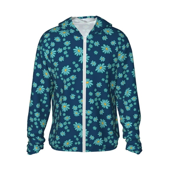 Balery Daisies Flowers Men's Women's UPF 50+ Sun Protection Lightweight Hoodie Performance Long Sleeve Shirt for Fishing Running-X-Large