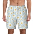 thumbnail image 1 of Balery Daisies Flowers Mens Swim Trunks Swim Shorts for Men Quick Dry Inseam Beach Shorts with Compression Liner Pocket-X-Large, 1 of 9