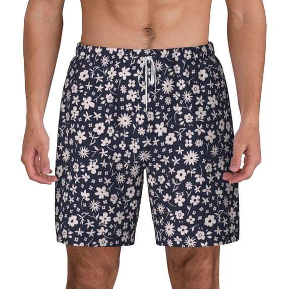 Balery Daisies Flowers Mens Swim Trunks Swim Shorts for Men Quick Dry Inseam Beach Shorts with Compression Liner Pocket-X-Large