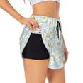 thumbnail image 1 of Balery Daisies Flowers Pattern Women's Running Shorts with Liner 2 Pockets Elastic Workout Athletic Gym Yoga Shorts-Medium, 1 of 7