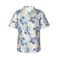 thumbnail image 1 of Balery Daisies Flowers Print Men's Hawaiian Shirts Short Sleeve Beach Shirt Relaxed Fit Vacation Button Down Shirts-3X-Large, 1 of 9