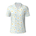 thumbnail image 1 of Balery Daisies Flowers Printed Men’s Short Sleeve Polo Shirt, Midweight Men's Shirt,Golf Polo shirts -3X-Large, 1 of 9