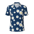 thumbnail image 1 of Balery Daisies Flowers Printed Men’s Short Sleeve Polo Shirt, Midweight Men's Shirt,Golf Polo shirts -Large, 1 of 9