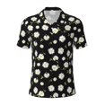 thumbnail image 1 of Balery Daisies Flowers Printed Men’s Short Sleeve Polo Shirt, Midweight Men's Shirt,Golf Polo shirts -X-Large, 1 of 9