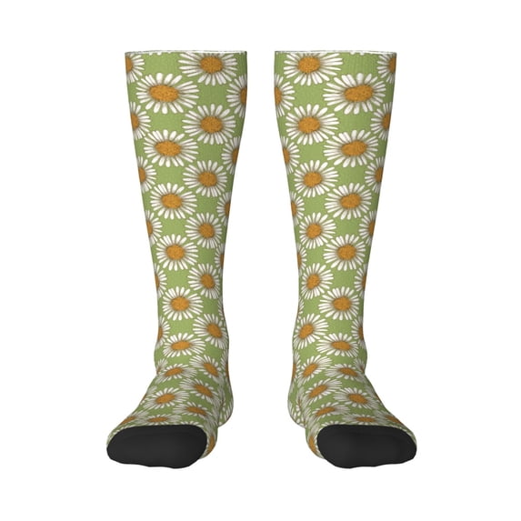 Balery Daisies Flowers Printed Novelty Socks Men's Women's Crew Socks Sports Socks Knee High Socks Cotton Socks Quirky and Cool Socks