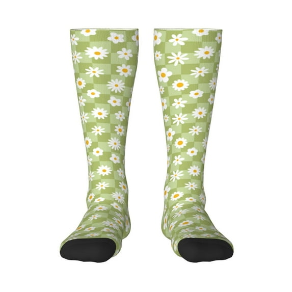 Balery Daisies Flowers Printed Novelty Socks Men's Women's Crew Socks Sports Socks Knee High Socks Cotton Socks Quirky and Cool Socks