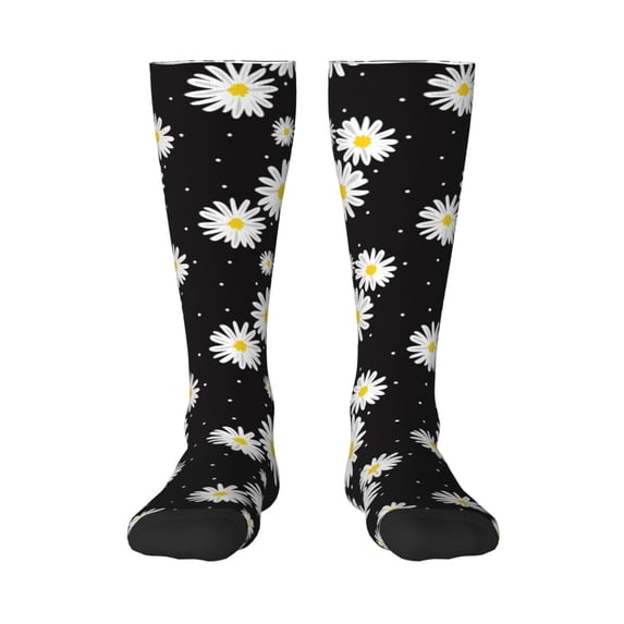 Balery Daisies Flowers Printed Novelty Socks Men's Women's Crew Socks Sports Socks Knee High Socks Cotton Socks Quirky and Cool Socks