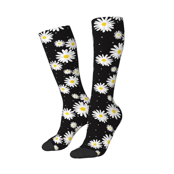 Balery Daisies Flowers Printed Novelty Socks Men's Women's Crew Socks Sports Socks Knee High Socks Cotton Socks Quirky and Cool Socks