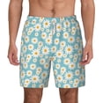 thumbnail image 1 of Balery Daisy Floral A Mens Swim Trunks Swim Shorts for Men Quick Dry Inseam Beach Shorts with Compression Liner Pocket-XX-Large, 1 of 9
