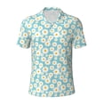 thumbnail image 1 of Balery Daisy Floral A Printed Men’s Short Sleeve Polo Shirt, Midweight Men's Shirt,Golf Polo shirts -3X-Large, 1 of 9