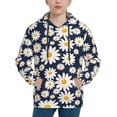 thumbnail image 1 of Balery Daisy Floral Pattern Boys Hoodie, Youth Pullover Hooded Sweatshirt, Kangaroo Pocket Hoodie for Kids Girls -Small, 1 of 6