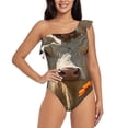 thumbnail image 1 of Balery Daisy Meadow Cow One Shoulder Swimsuits for Women Ruffle Swimsuits Tummy Control One Shoulder Bathing Suits-XX-Large, 1 of 8