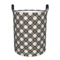 thumbnail image 1 of Balery Daisy Plaid Black Round Laundry Basket with Handles Waterproof Freestanding Laundry Hamper for Clothes Toys in the Dorm and Family-Medium, 1 of 8