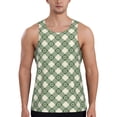 thumbnail image 1 of Balery Daisy Plaid Green Pattern Men's Workout Tank Top Gym Muscle Tee Fitness Bodybuilding Sleeveless T Shirt Quick Dry Fit Muscle Tank Top Slim-Fit Tank-X-Large, 1 of 7
