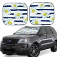 thumbnail image 1 of Balery Daisy Striped Nautical Sun Shield 2 Pack For Car Front Windows Foldable Sun Visor Protector Blocks Max Uv Rays And Keeps Your Vehicle Cool For Most Sedans Suv Truck, 1 of 7