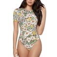 thumbnail image 1 of Balery Daisy Women's Short Sleevee Crew Neck Bodysuit Tops Short Sleeve Tops Basic-XX-Large, 1 of 9