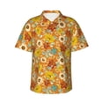 thumbnail image 1 of Balery Daisy maple fall Print Men's Hawaiian Shirts Short Sleeve Beach Shirt Relaxed Fit Vacation Button Down Shirts-Large, 1 of 9