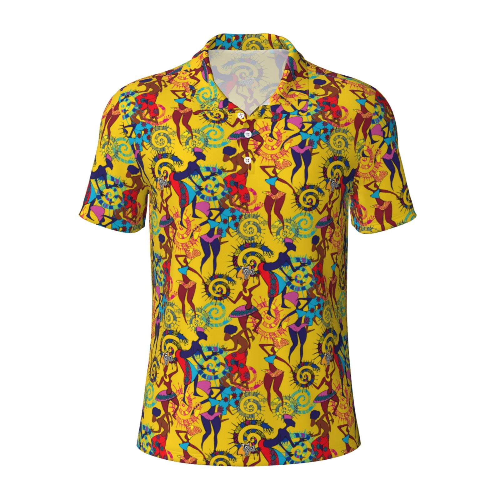 Balery Dancing African Women Printed Men’s Short Sleeve Polo Shirt