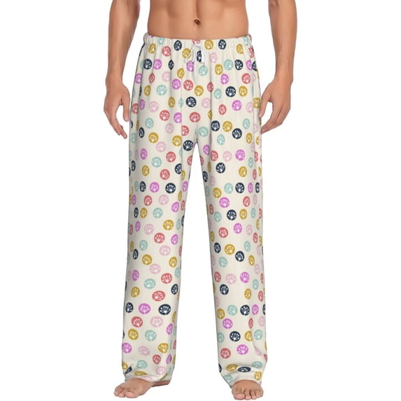 Balery Dandelion Floral print Men's Pajama Pants,Ultra Lightweight Pjs,Lounge Pant-Medium