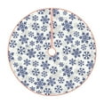Balery Dark Blue Snowflakes Printed Christmas Tree Skirt , Merry