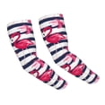 thumbnail image 1 of Balery Dark Blue Stripes and Pink Flamingos Cooling Arm Sleeves for Men & Women – Breathable, Moisture-Wicking Arm Sleeves for Women, Men & Kids, 1 of 8