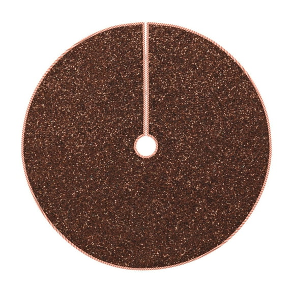 Balery Dark Brown Glitter Printed Christmas Tree Skirt , Merry Christmas Party Christmas Tree Decoration,Adjustable Tree Skirt-30"