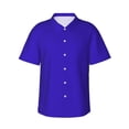 thumbnail image 1 of Balery Darkblue Print Men's Hawaiian Shirts Short Sleeve Beach Shirt Relaxed Fit Vacation Button Down Shirts-Medium, 1 of 9