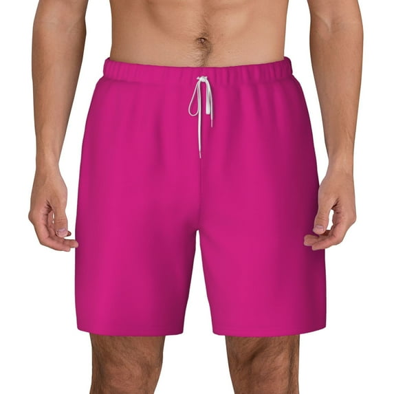 Balery Darkmagenta Mens Swim Trunks Swim Shorts for Men Quick Dry Inseam Beach Shorts with Compression Liner Pocket-Small