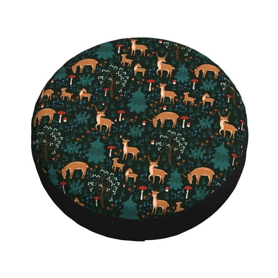 Balery Deers In The Forest Tire Covers - Tough Tire Wheel Protector for Truck, SUV, Trailer, Camper, RV -14 inch