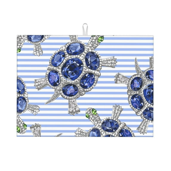 Balery Design Name Drying Mat For Kitchen Counter, 18x24 Inch Summer Ultra Absorbent Home Dish Drainer Mats Plate Holder