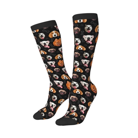 Balery Different Breeds Of Dogs Printed Novelty Socks Men's Women's Crew Socks Sports Socks Knee High Socks Cotton Socks Quirky and Cool Socks